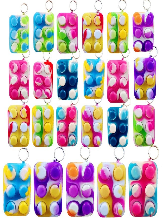 HOZKEAP Bulk Mini Pop Fidget key chains，Birthday party Favors Supplies and Student Prizes Gifts 24 Packs - Image 1